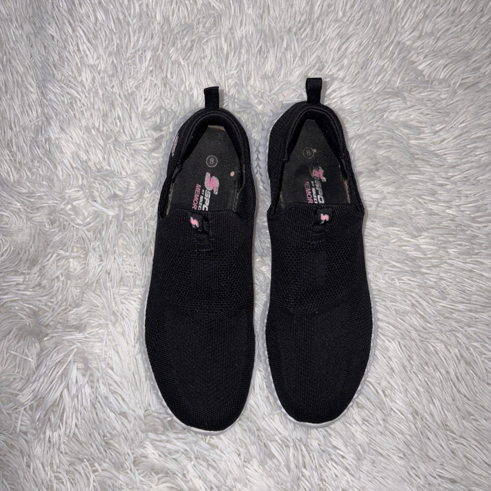 Skechers Sport Sneakers Women's Size 8 Black Slip On Hands Free Comfort Shoes - Picture 7 of 10